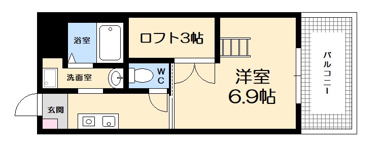 広島市西区己斐本町のアパートの間取り