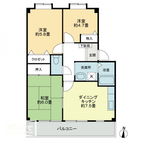 フォブール城南の間取り