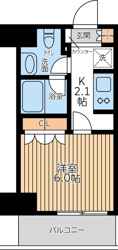 【横浜市西区中央のマンションの間取り】