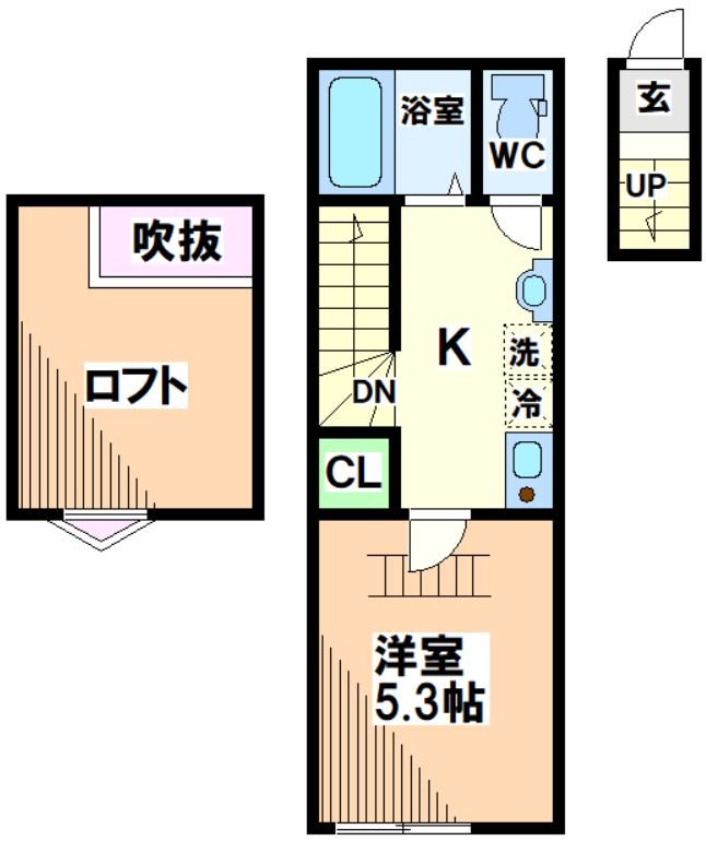 国分寺市光町のアパートの間取り