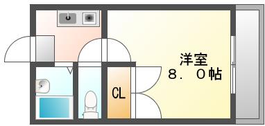 岡山市南区箕島のアパートの間取り