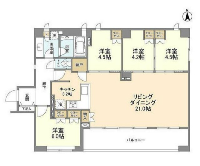 【渋谷区上原のマンションの間取り】