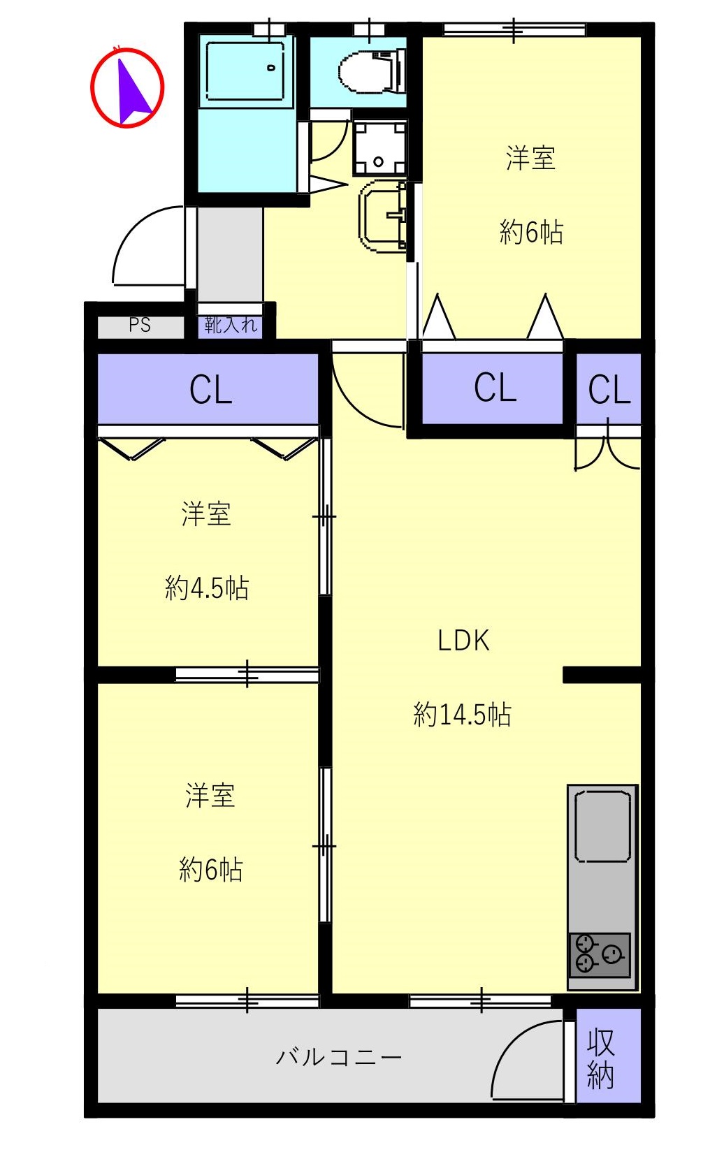 【浦和栄和南住宅3号棟3号棟の間取り】