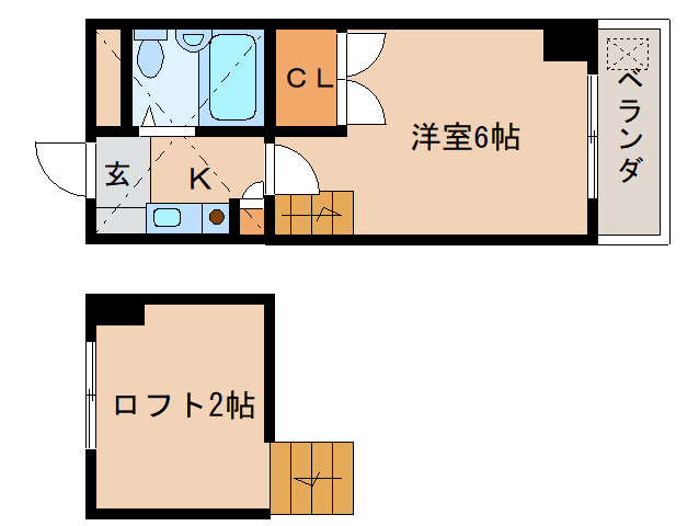 奈良市あやめ池南のマンションの間取り