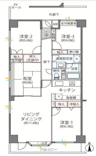 キャッスル百合ヶ丘の間取り