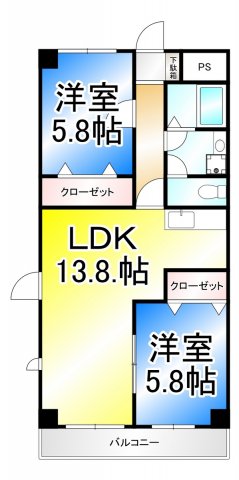 中御所グランバレーＡの間取り