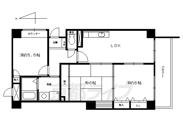 パレスコート二条の間取り