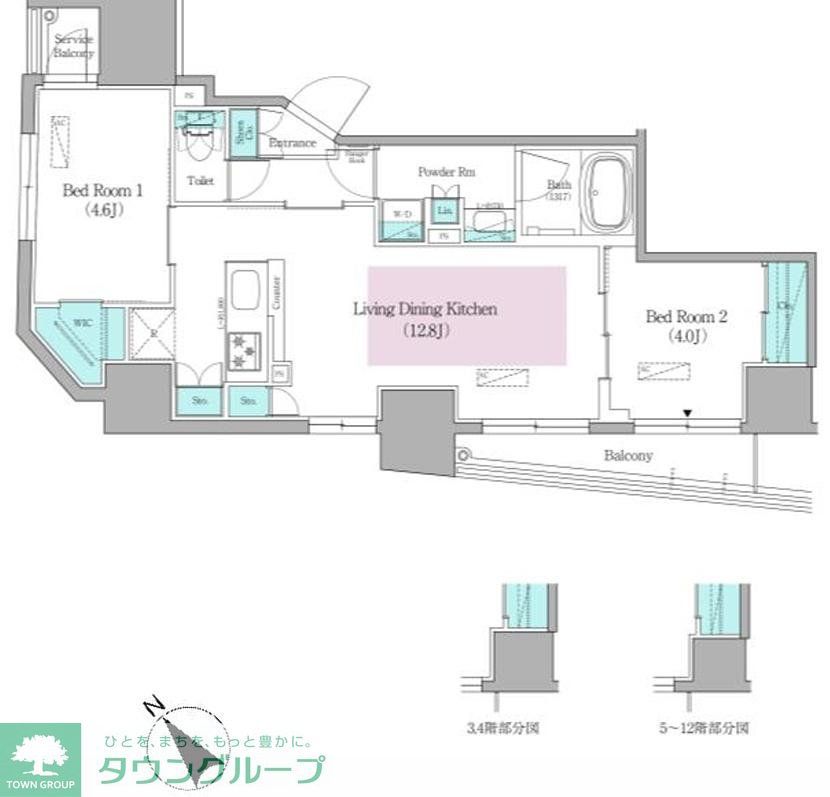 中央区日本橋馬喰町のマンションの間取り