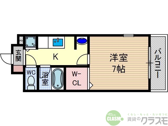 高槻市富田町のマンションの間取り