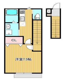 総社市井手のアパートの間取り