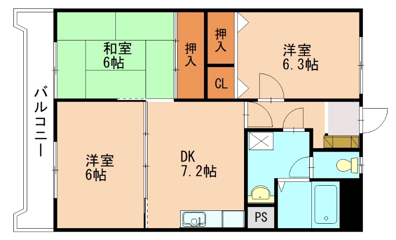 糟屋郡篠栗町庄のマンションの間取り