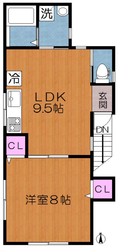 荒川区荒川のアパートの間取り