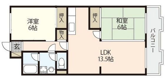 【広島市西区井口台のマンションの間取り】