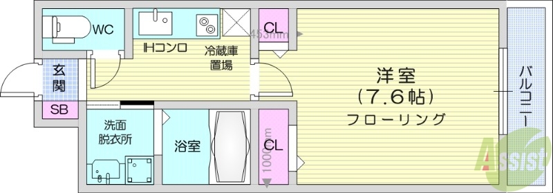 塩竈市後楽町のアパートの間取り