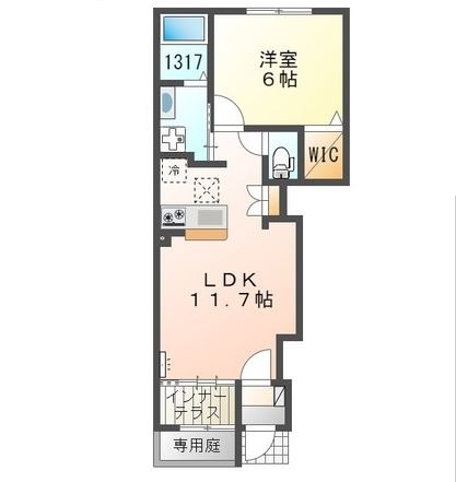 姫路市奥山のアパートの間取り