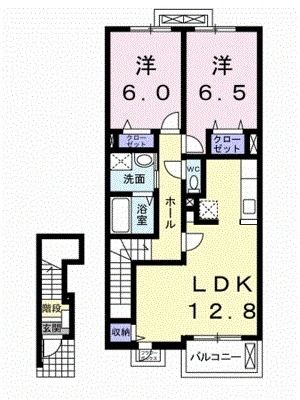 【伊予市下吾川のアパートの間取り】