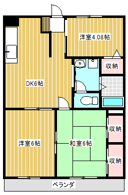 ハイネス壱番館2-1の間取り