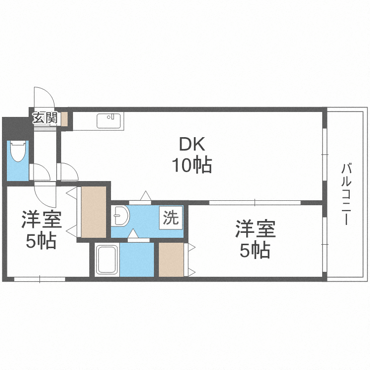 札幌市中央区南二十五条西のマンションの間取り