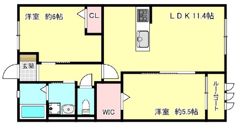 姫路市勝原区宮田のアパートの間取り