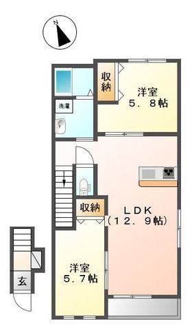 草加市柳島町のアパートの間取り