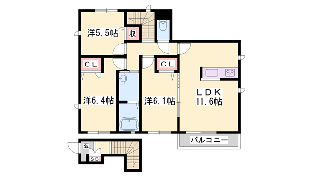 フルール田寺東の間取り