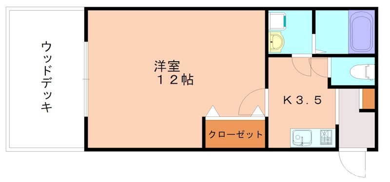 宗像市石丸のアパートの間取り