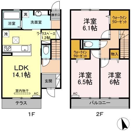 川崎市宮前区神木本町のアパートの間取り