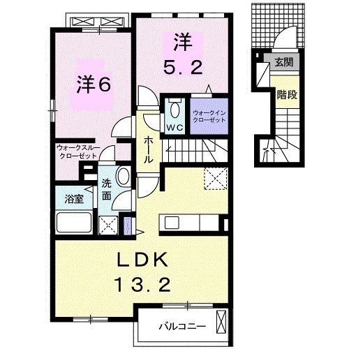 グラシーヌ　IIの間取り