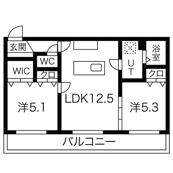 札幌市中央区南十八条西のマンションの間取り