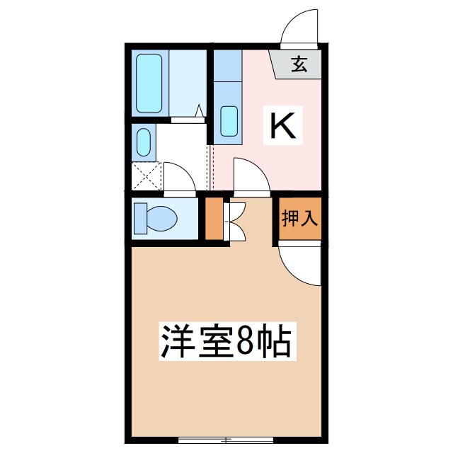 松本市大字島内のアパートの間取り