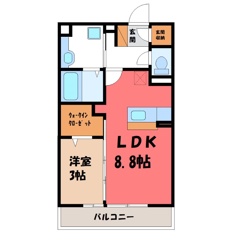 足利市福居町のアパートの間取り