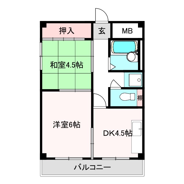 大阪市阿倍野区阿倍野筋のマンションの間取り