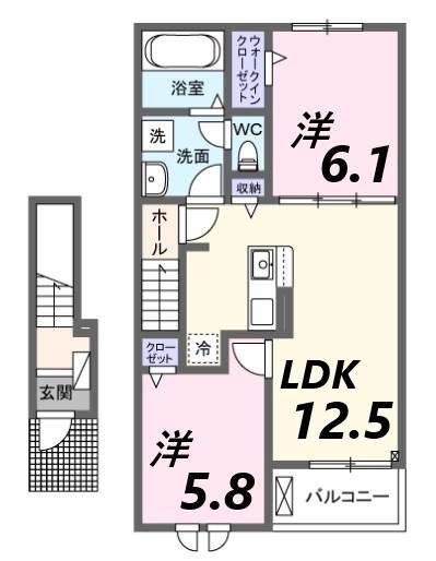 姫路市網干区垣内南町のアパートの間取り