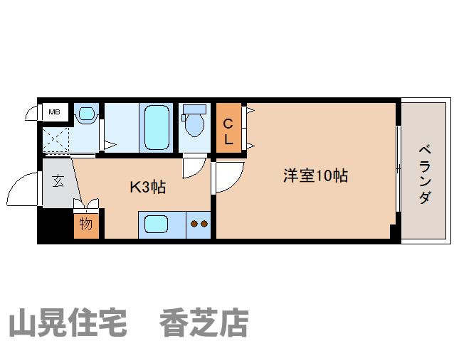 香芝市瓦口のマンションの間取り