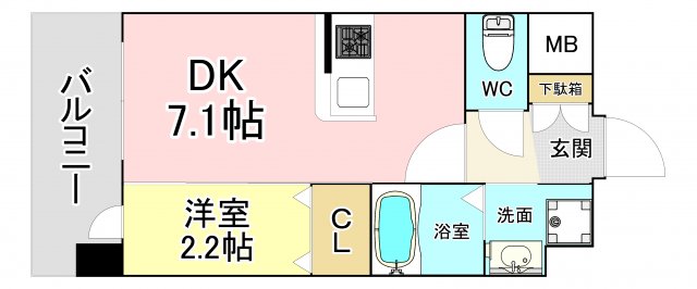 北九州市八幡西区陣山のマンションの間取り