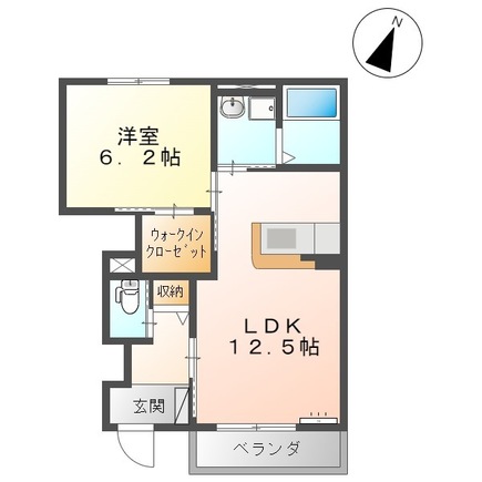 出雲市上塩冶町のアパートの間取り