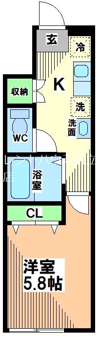 国分寺市光町のアパートの間取り