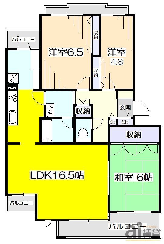 小平市花小金井のマンションの間取り