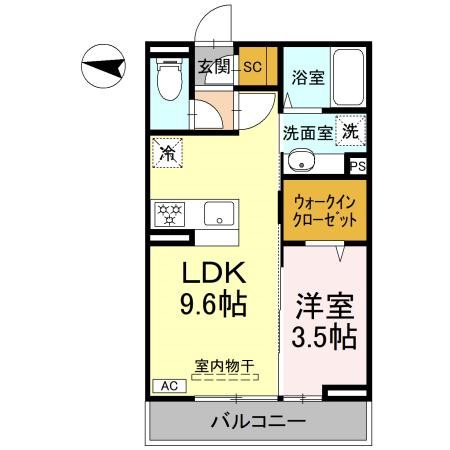 松本市両島のアパートの間取り