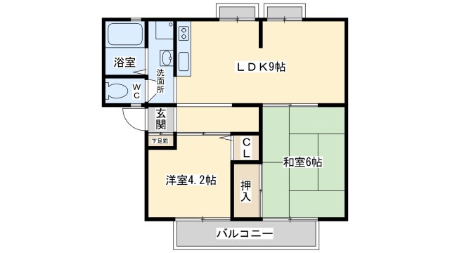 高槻市上土室のアパートの間取り