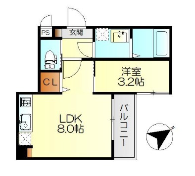 呉市三条のアパートの間取り