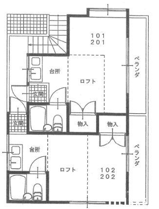 【立川市幸町のアパートの間取り】