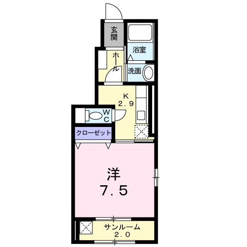 【舞鶴市矢之助町のアパートの間取り】