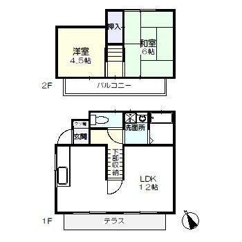 【長沢テラスハウスＡの間取り】