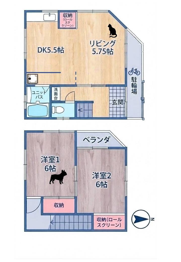 東山町貸家の間取り写真