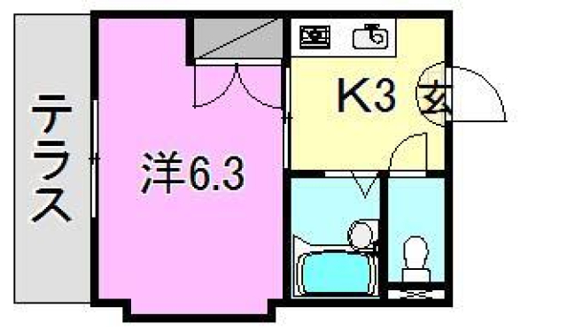 松山市山越のマンションの間取り