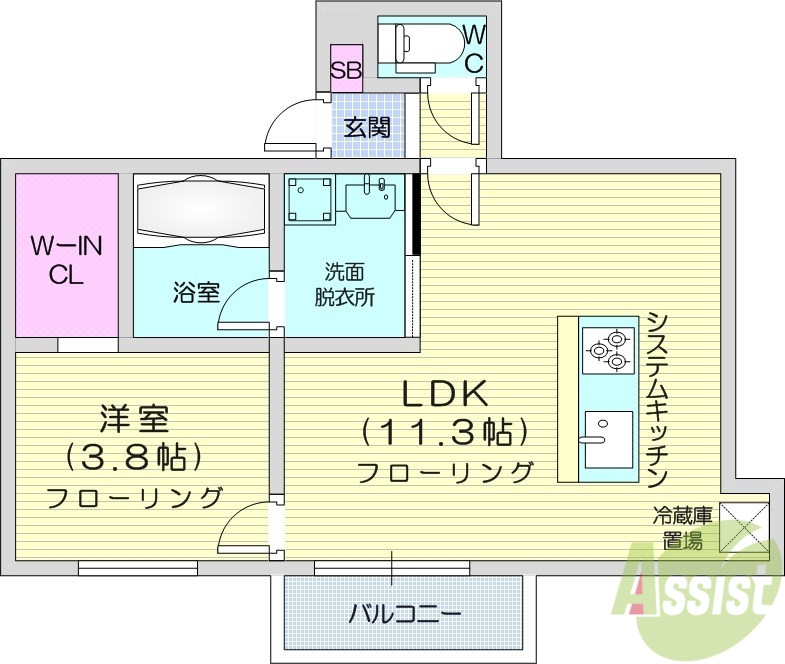 タウンハウス山鼻の間取り