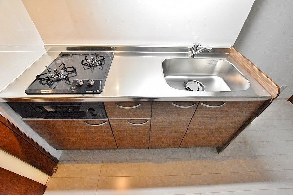 キッチン　★２口ガスシステムキッチン(グリル付)★