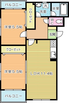 プレステージひまわりの間取り