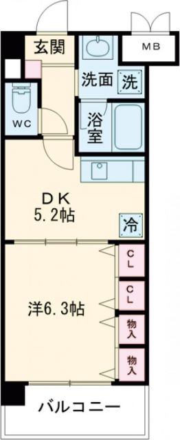 大阪市平野区西脇のマンションの間取り